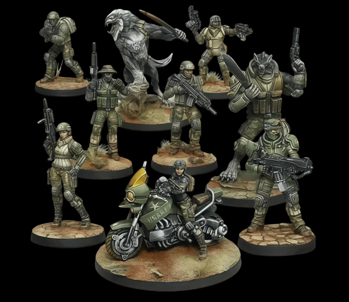 Die-cast Resin Model Assembly Kit, GK, Resin USAriadna Action Pack, 9 Figures, Unpainted (base Included)