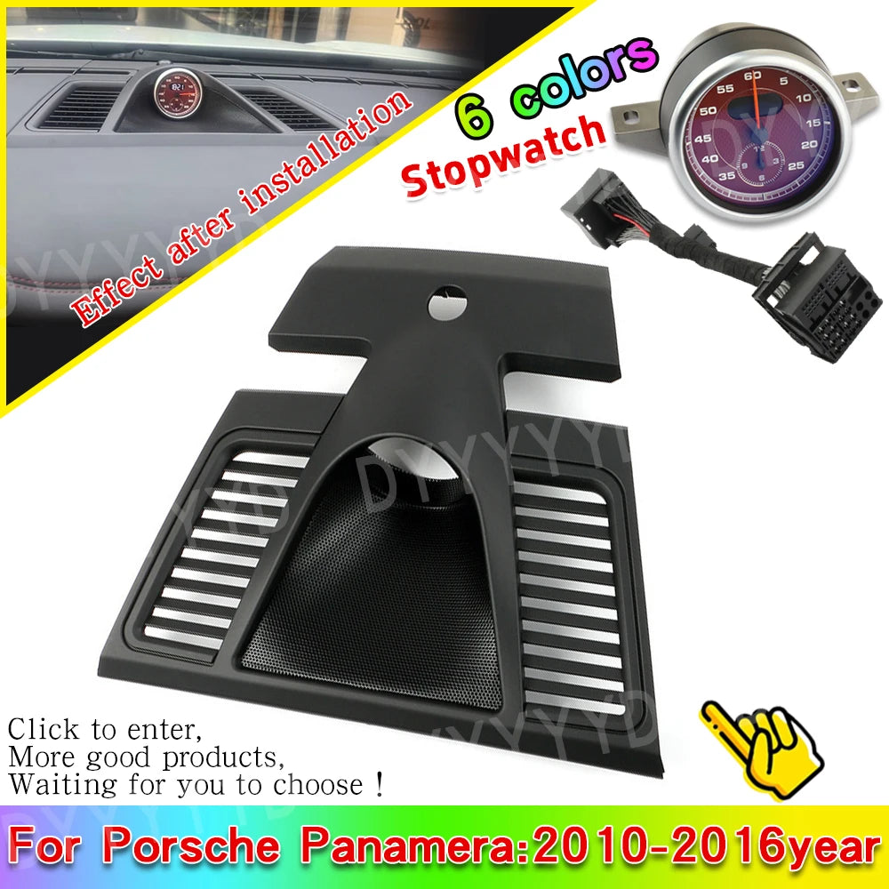 Car Stopwatch Chrono For Porsche Panamera 970 2010-2016 Stop Watch Clock Interior Dashboard Cover Compass Electronic Meter Clock