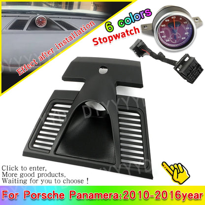 Car Stopwatch Chrono For Porsche Panamera 970 2010-2016 Stop Watch Clock Interior Dashboard Cover Compass Electronic Meter Clock