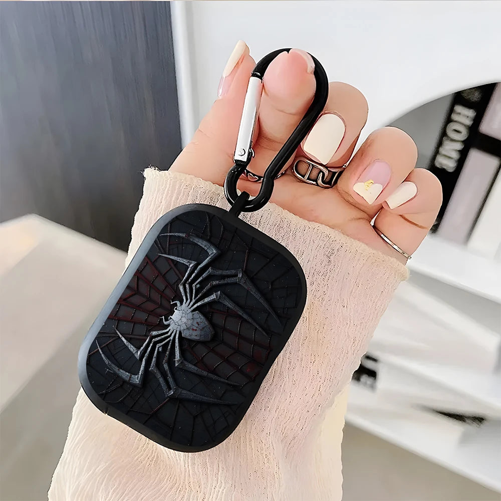 Cool Spider Pattern Silicone Tpu Earphone Case For AirPods Pro3/Pro2/Pro Earbuds Case For AirPods 1/2/3/4 Shockproof Soft Cover