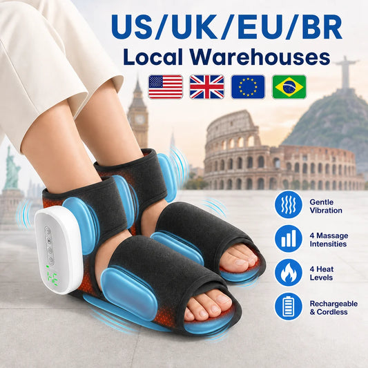 2 in 1 Wireless Air Pressure Foot and Ankle Massager,Electric Heating Massage,Airbag Compression,Ankle Joint Sole Muscle Relax
