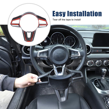 Steering Wheel Key Frame Trim Sticker Steering Wheel Decorative Frame For Fiat Abarth 124 NF 348 348AX Mazda MX-5 ND 2016-2026