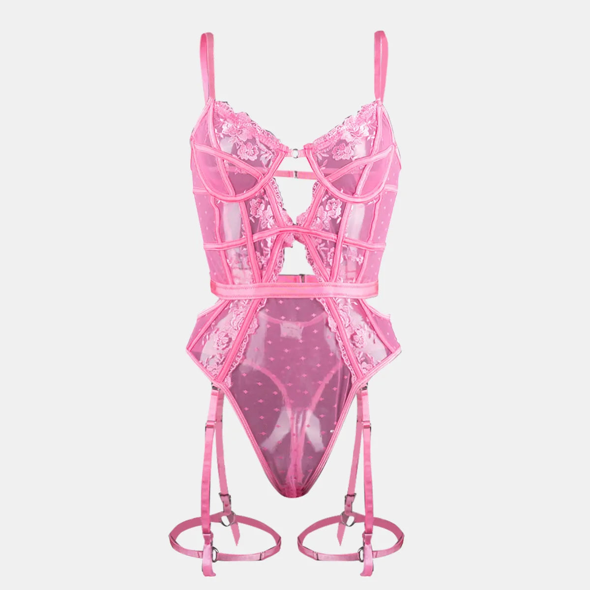 Toucheart Lace Sexy Skinny Babydoll Bodysuit Embroidery Erotic Private Adult Suit Solid Color Patchwork High Waisted Sexy Set