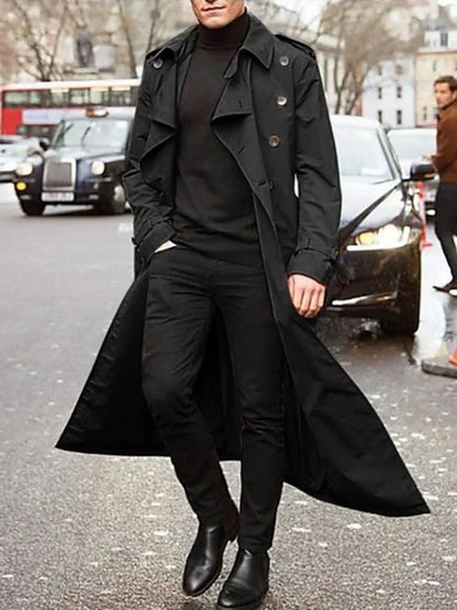 Streetwear Fashion Trench Men's Thin Coat Designer Overlong British Coats Man's Clothing With Epaulets Men's Jackets For Spring