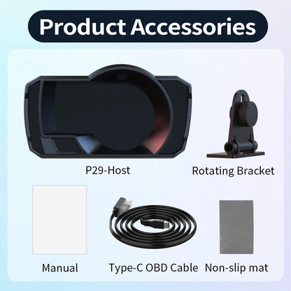 Gesture Switching Interface Intelligent Driving Computer Car HUD Head Up Display GPS+OBD Dual System LCD Screen Car Display