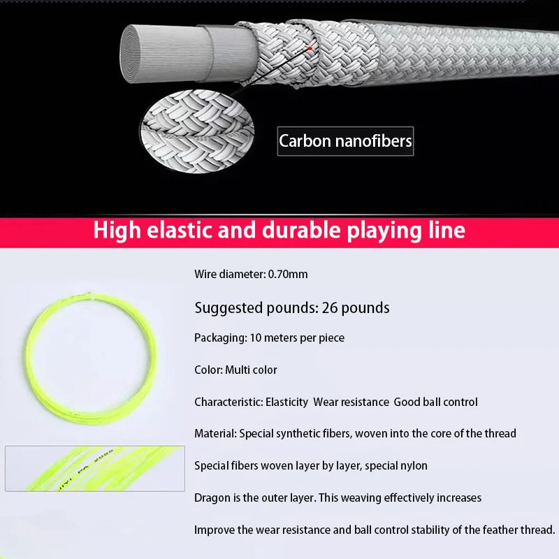 Badminton Strings PA-2055 Badminton Strings High Elasticity Resistance Playing Badminton Racket Strings Gym Teams.