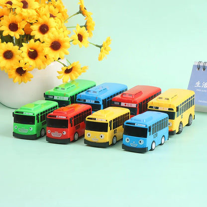 4PCS Tayo The Little Bus Cartoon Pull Back Car Toy Set Kids Educational Gift