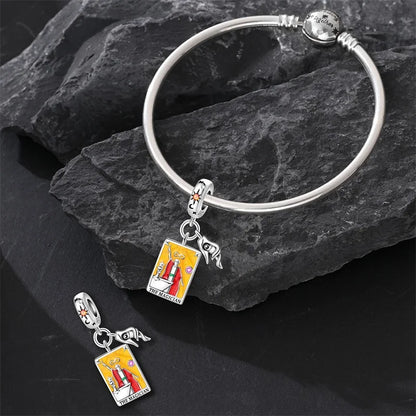 100% 925 Sterling Silver Tarot Collection Pendant DIY Hourglass Beads Fit Pandach Original Bracelet Women Jewelry Birthday Gift