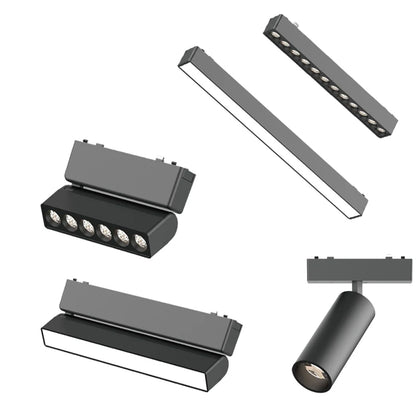 6MM Ultra Slim Magnetic Track Light Surface Mounted Ceiling Rail DC48V Modern LED Lamp Black White Magnet Rail Lamp Spotlight