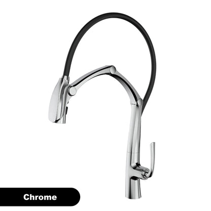 Luxury Gunmetal Brass Kitchen Faucet with LED Display,Sensor&Pull-Out 3-Function Spray,Touchless High Pressure Water-Saving Tap