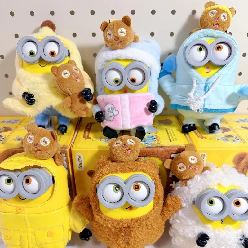 Minions Bob & Tim Better Together Series Keychains Cartoon Dolls Kawaii Plush Pendant Backpack Charms Collect Toys Fans Gift