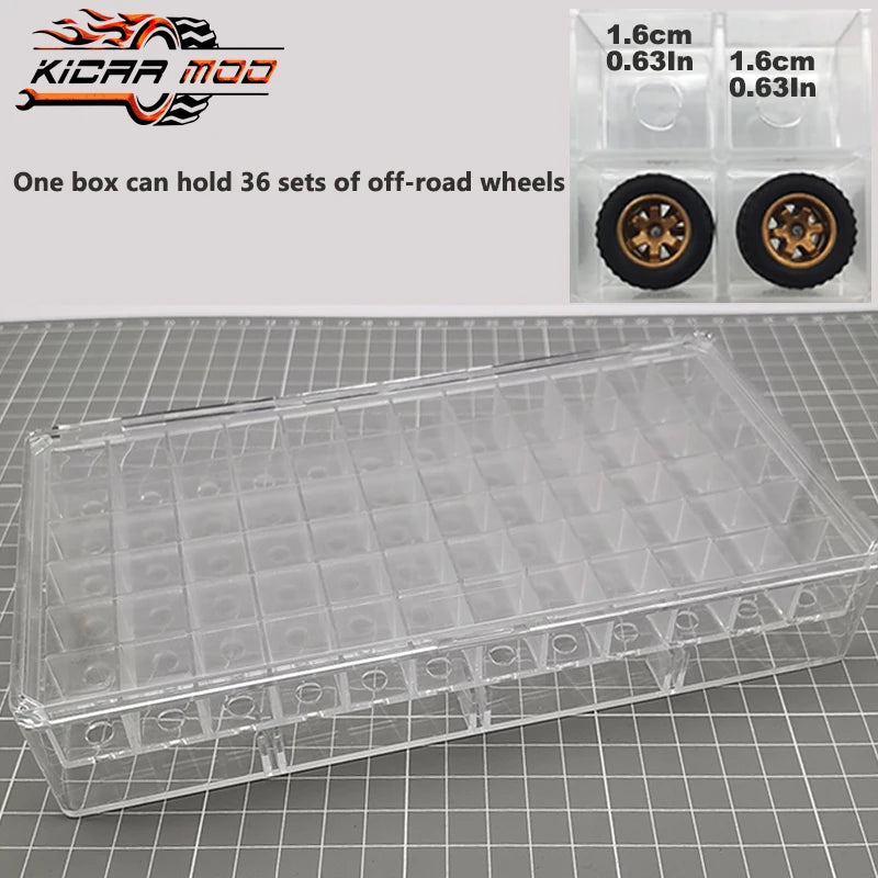 Acrylic Display Storage Box For 1/64 Model Car Wheel Hubs MINIGT Matchbox Tomica Wheels Model Hobby Collection
