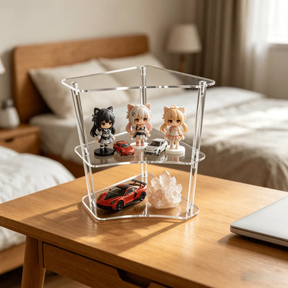 3-Tier Clear Acrylic Corner Display Stand Multi-Purpose Storage Rack for Cupcakes  Figures  Cosmetics And Collectibles