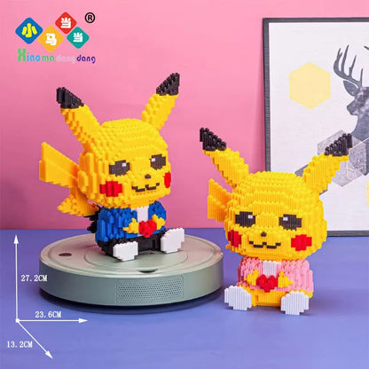 Pokemon Gengar Building Block Bulbasaur Charmander 3D Model Assembly Connection Mini Brick Figure Toys for Home Decora