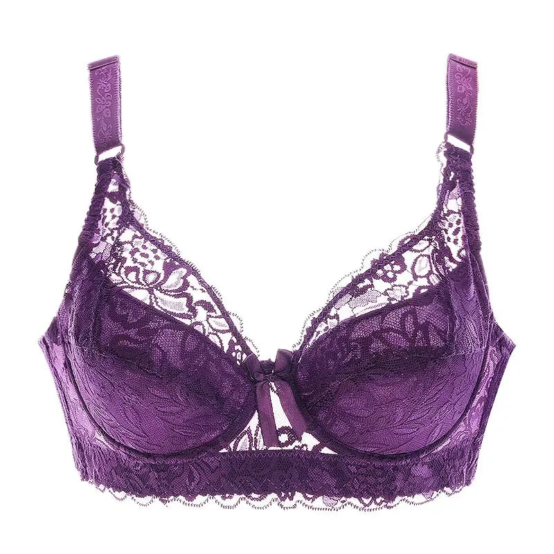 Hot Full cup thin underwear small bra plus size wireless adjustable lace Women's bra breast cover B C D cup Large size Lace Bras