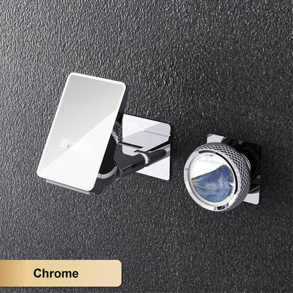 Luxury Brass Titanium LED Digital Display Wall Mounted Bathroom Faucet with Embedded 2 Cold and Hot Water Waterfall Basin Mixer