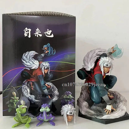 GK Naruto Jiraiya Action Figure Anime Shippuden Ninja Hama Sennin Statue With Shima Fukasaku Frog Toy Model Toy Collectible Gift