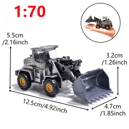 1:70 Engineering Diecast Model Toys Crane Bulldozer Excavator Vehicle Construction Alloy + Plastic Tractor Inertial for Children
