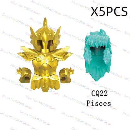 Saint Seiya Japanese Anime Cartoon Bricks Dolls Aiolia Aiolos Model Toys Building Blocks Figures Assembly Toys Gifts CQ11-22