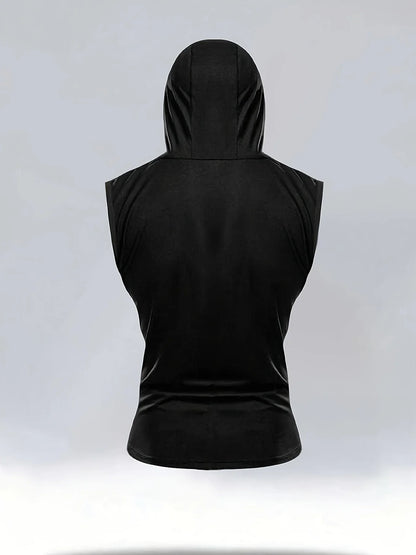 Men's Breathable Hooded Sleeveless Tank Top Casual Sports Vest Quick Dry Machine Washable Multi-Color All-Season 1 Piece