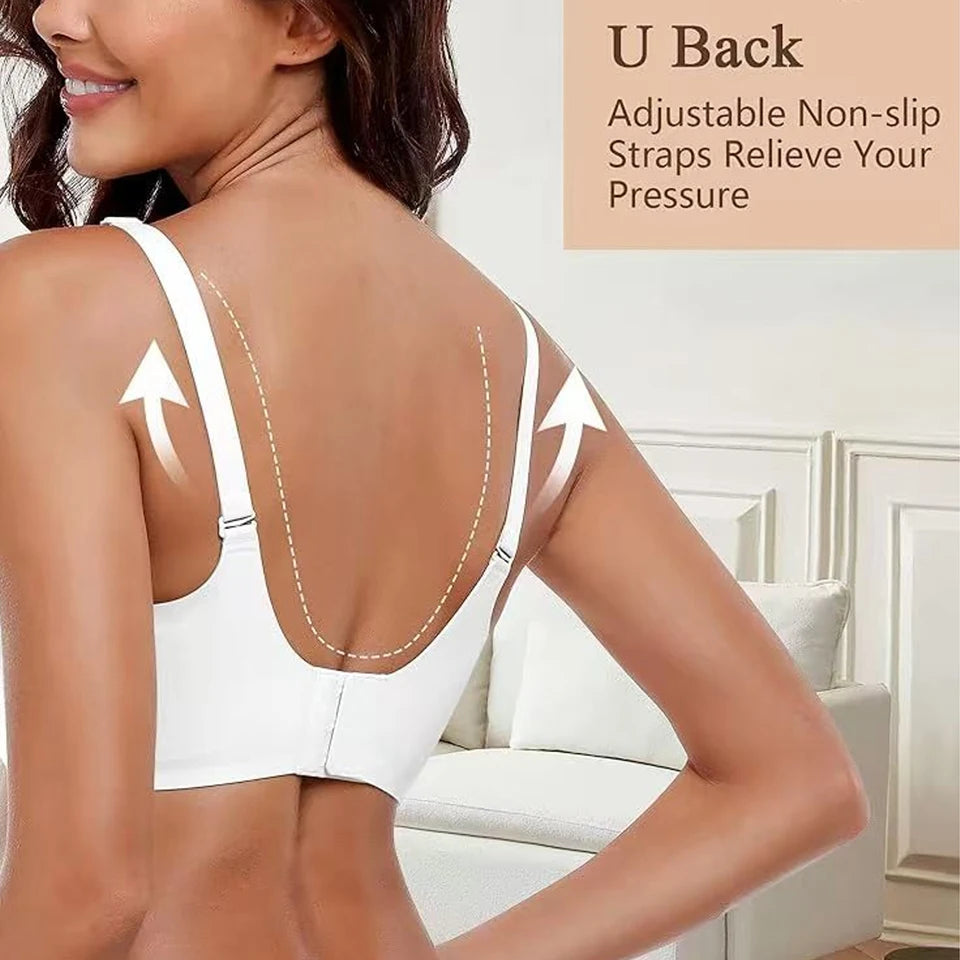 Seamless Wireless Supportive Bra Push Up Comfort Soft No Underwire Full Coverage T-Shirt Bra Plus Size Bralette for Women
