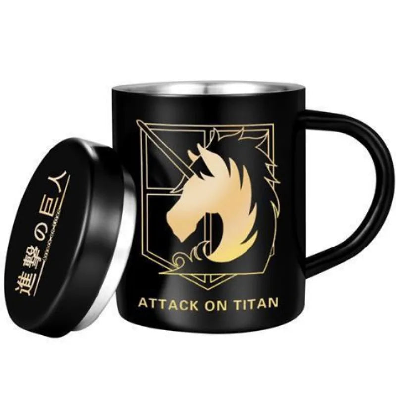 New Attack on Titan anime peripherals 304 stainless steel mug two-dimensional creative cartoon wings of freedom water cup gift