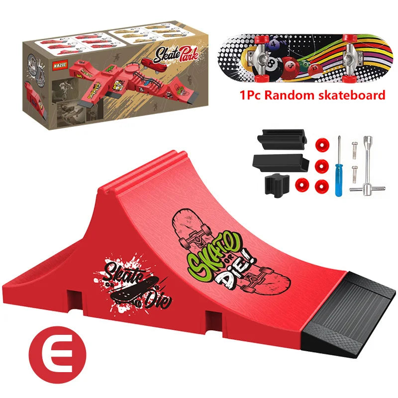 Finger Skateboard Children Toys Finger Sports Field Training Props Park Ramp Railings Slope Model Finger Skateboard Games