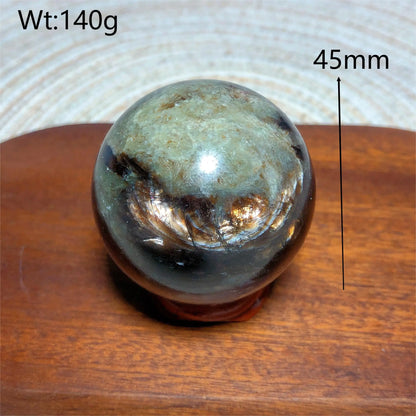 Natural Crystal Phlogopite Golden Flashy Mica Sphere Painting Gemstones Mineral Energy Reiki Home Decorations Gift