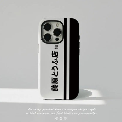 Initial D AE86 Phone Case For iPhone 17 16 15 14 13 12 Pro Max Plus Glossy HD Double-Layer Liquid Hard Shell