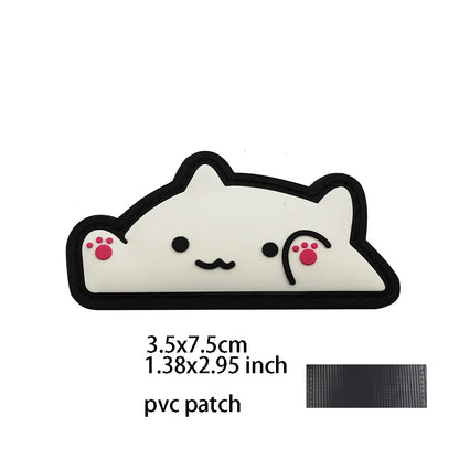 New Outdoor Bag Accessories: Satirical Cat Badge Graffiti Cat 3D PVC Magic DIY Bag Stickers Backpack Hook and Loop Patch