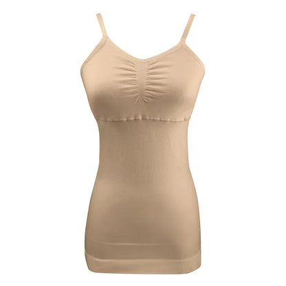 Women Tummy Control Shapewear Smooth Body Shaping Camisole Padded Tank Tops Slimming Underwear Seamless Compression Shaper