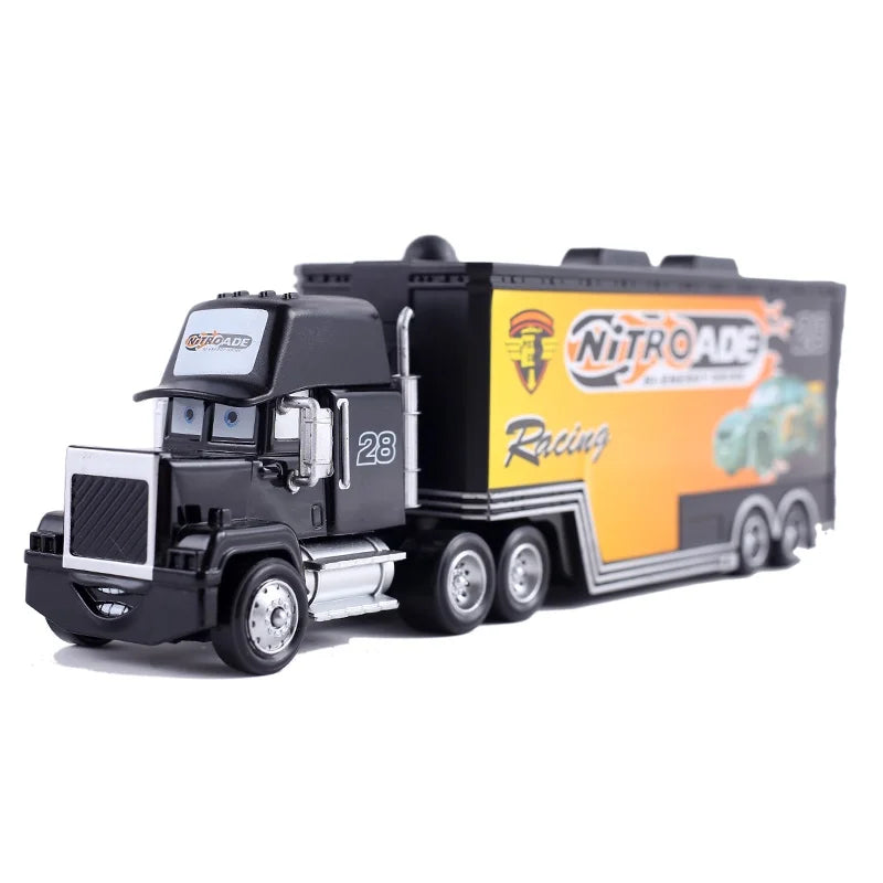 Pixar Car 2 Car 3 Storm Jackson Truck Lightning McQueen No：4 28 33 63 Container Truck Die Casting Mack Model Child Birthday Gift