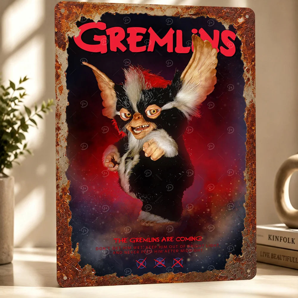 Gremlins Aluminum Posters Customized Metal Tin Sign Vintage Premium Dramatic Screen Scene Wall Art For Film Fans And Theaters