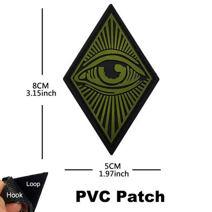 PVC Rhombus Panoramic Eye Patches,Cat Tiger Eyes,Evil Eye Embroidered Clothes Applique, Tactical Patch Gear Noctilucent Badge