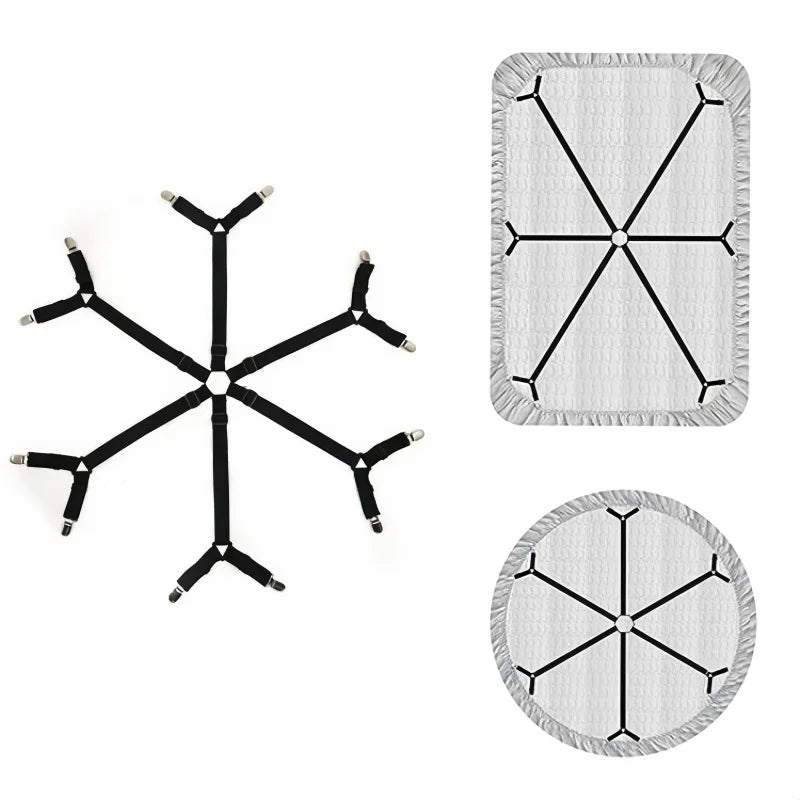 Universal Bed Sheet Fixed Holder High Elastic Adjustable Crisscross Fastener Straps Kits Non-Slip Sofa Cover Clips