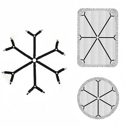 Universal Bed Sheet Fixed Holder High Elastic Adjustable Crisscross Fastener Straps Kits Non-Slip Sofa Cover Clips