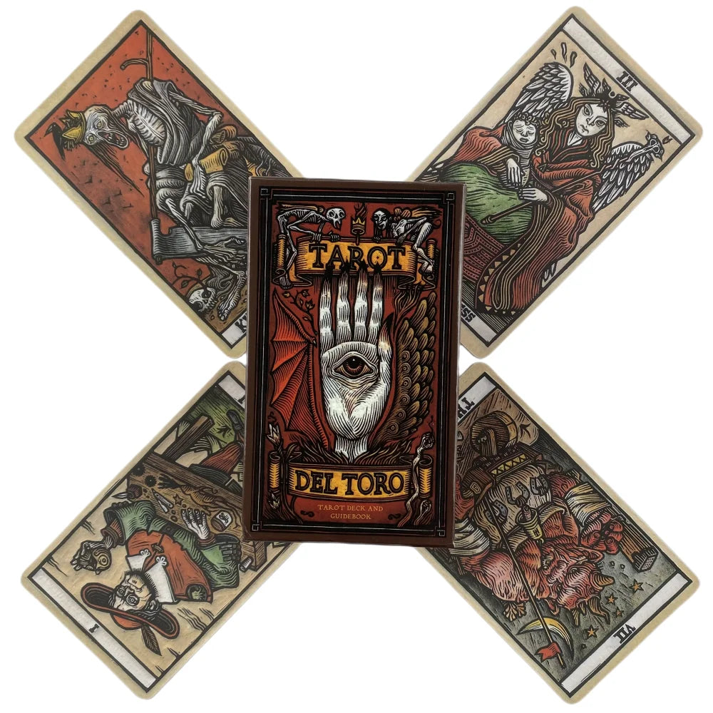 Tarot del A Tarot Deck and Guidebook Inspired by the World of Guillermo del Toro Novelty Book Beginners Card Game Deck Toy