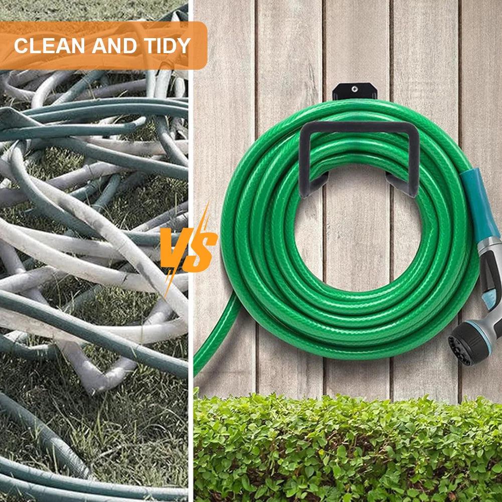 1/2PCS Heavy Duty Wall Mount Garden Hose Holder Metal Hose Hanger for Water/Air Hose Garage Organizer with Anti-Slip Foam