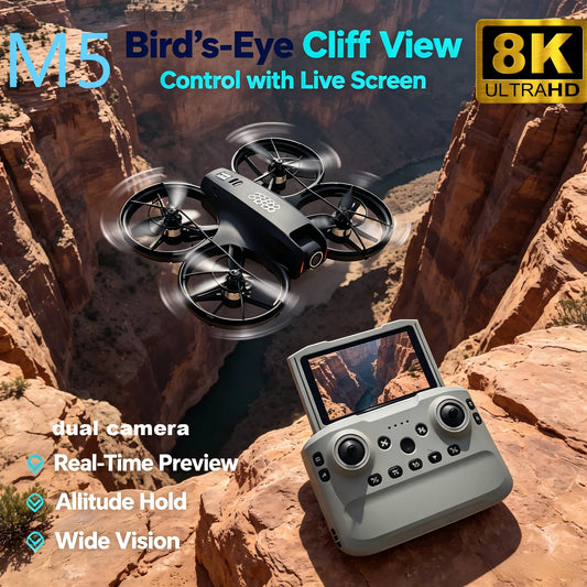 2026 New M5 Drone 8K Aerial HD Camera GPS Intelligent Obstacle Avoidance Telescopic Screen Remote Control Brushless Motor Drone