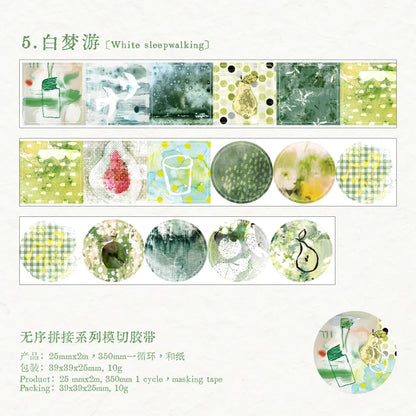 Journal GO 2.5x200cm Random Splicing Tape Sticker for Planner Collage Junk Journal diy Masking Tape Scrapbooking Decor Stickers