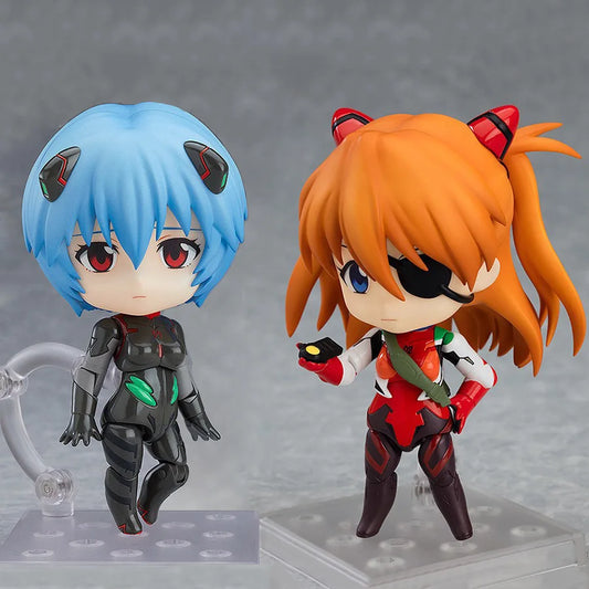 Q Version EVA Anime Model Doll Swappable Face Set 1202 1431 Asuka 1197 1419 Rei Ayanami Action Figures Toy Collection Gift