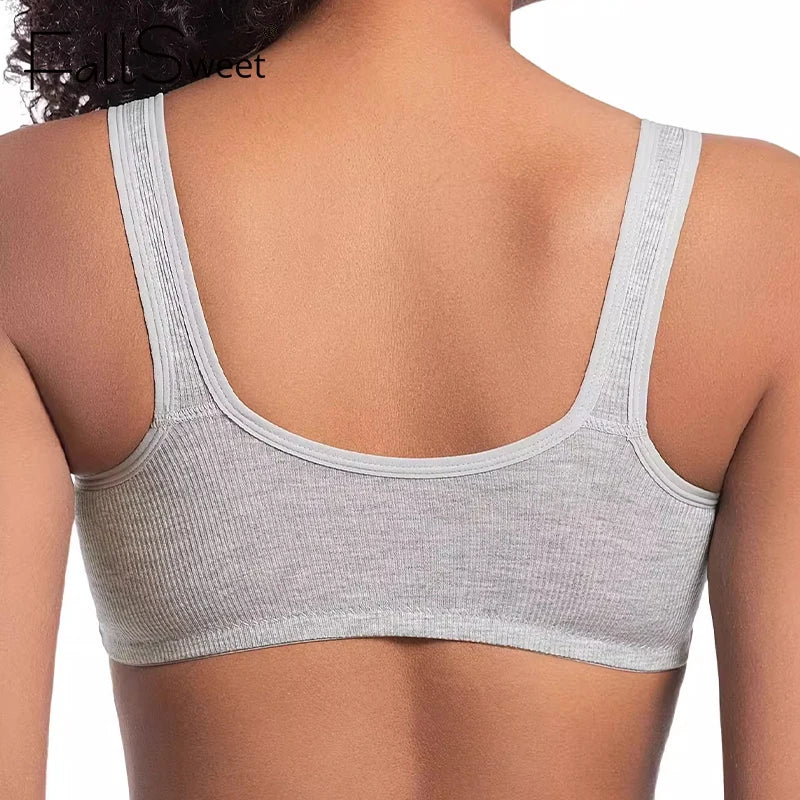 FallSweet Wire-Free Front Closure Bra for Women Seamless Full Coverage Bra Fixed Cups Large Size Comfort Underwear Mom Lingeries