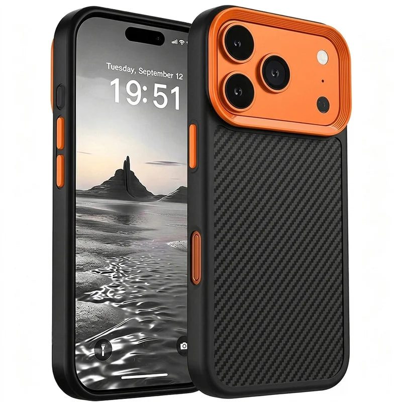 Official Carbon Fiber Phone Case For iPhone 17 18 Promax 12 13 14 15 16 17 Pro Max 16 Plus Silicone Shockproof Protector Cover