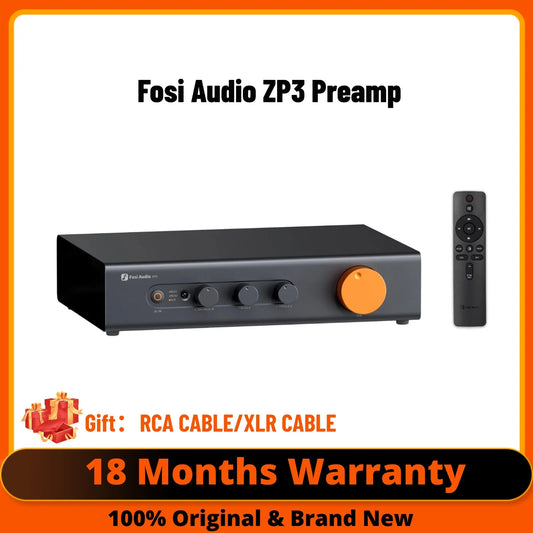 Fosi Audio ZP3 Balanced Preamp with Remote Control 3-in/3-out XLR/RCA/SUB OUT Pre Amplifier with HPF High Pass Filter AMP