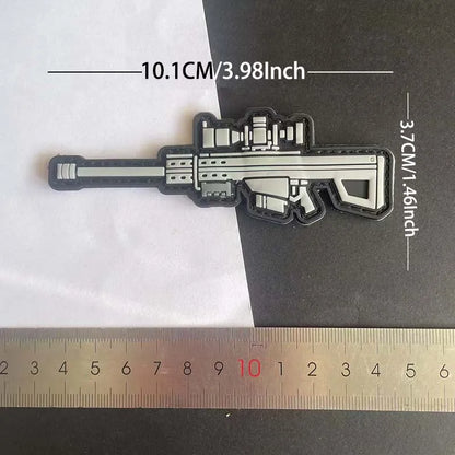 3D PVC Rubber Morale Patches Mini Pistol, Rifle Army Badge Stickers, Military Tactical Patch With Hook For Backpack