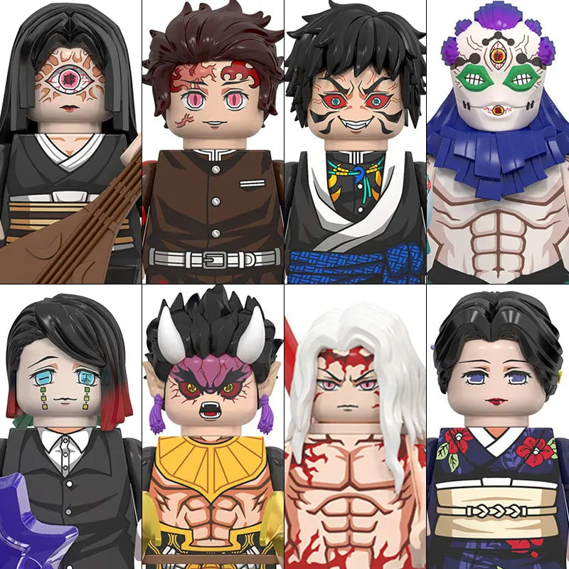 Demon Slayer Miniatures, Tan Errou, NeiZuko, Guiyou, Shinobu, collectible action figures, children's assembled toys, gifts.