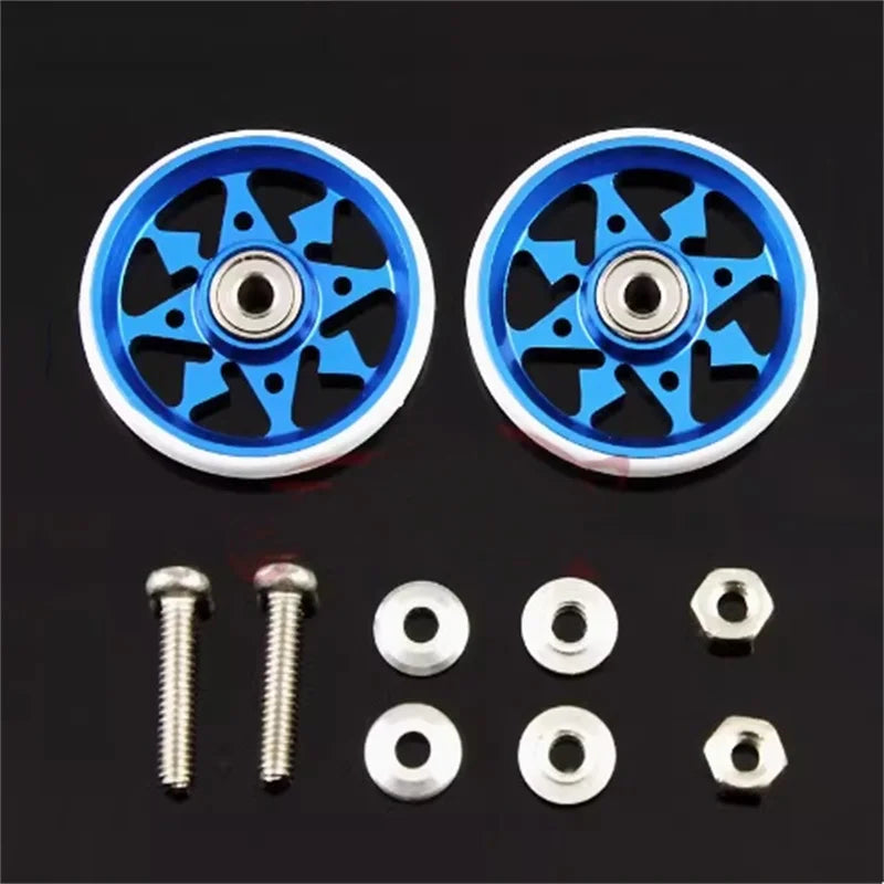 Homemade Tamiya 4WD accessories 19mm aluminum alloy guide wheel plastic wrapped edge low friction metal guide wheel