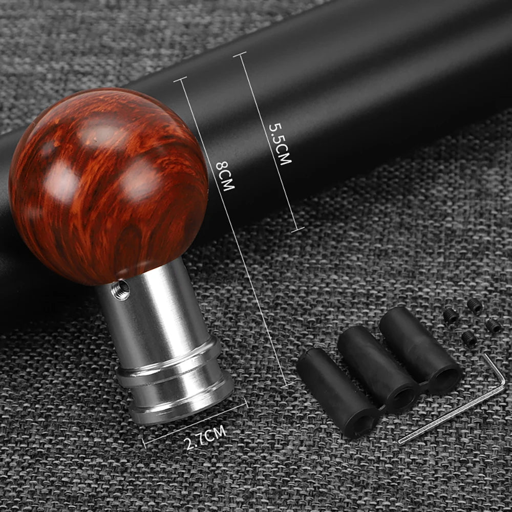 Mahogany Wood Grain Carbon Fibre Gear Shifter Knob Car Interior Manual/Automatic Transmission Universal Auto Gear Lever