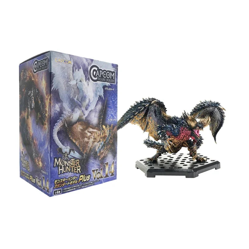 Japanese Genuine Scale Model Monster Hunter Rise of Dawn Series Plusvol14 Velkhana Tigrex Action Figure Toys