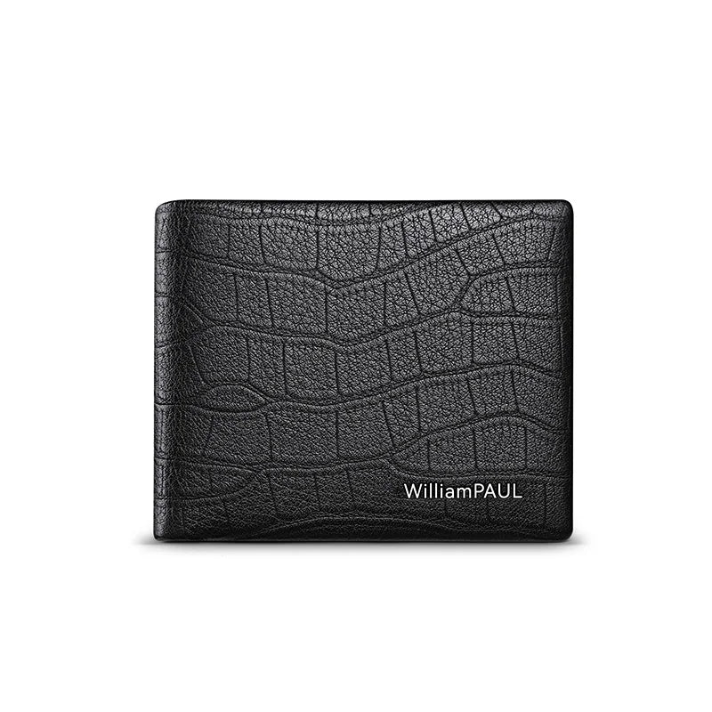 Men's fashion wallet, high-end genuine leather short card holder, personalized card bag